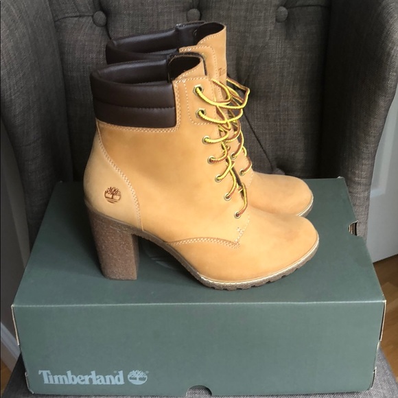 timberlands high heel boots